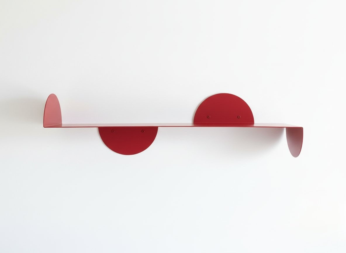 Etagère murale arrondie rouge