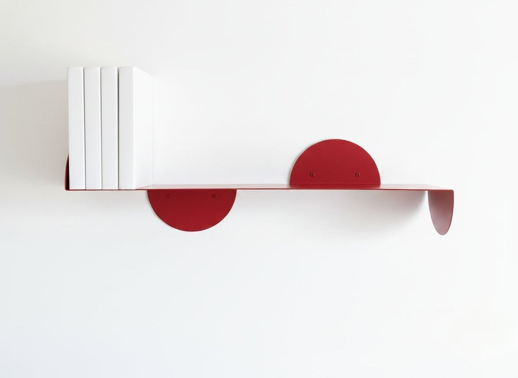 Etagère murale arrondie rouge