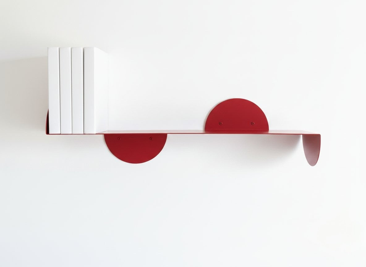 Etagère murale arrondie rouge