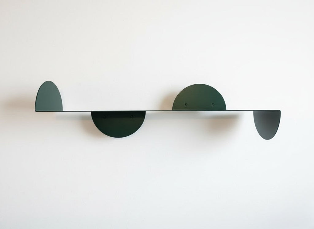 Etagère murale arrondie verte