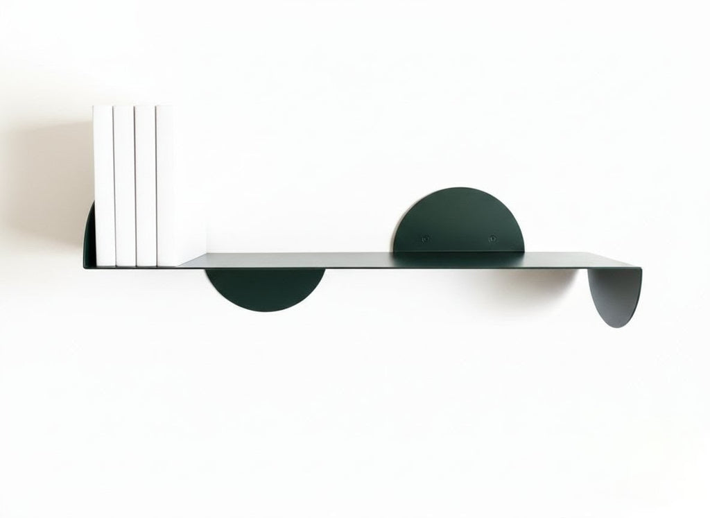 Etagère murale arrondie verte