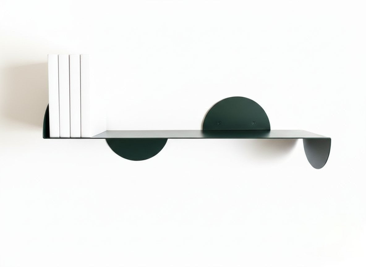 Etagère murale arrondie verte
