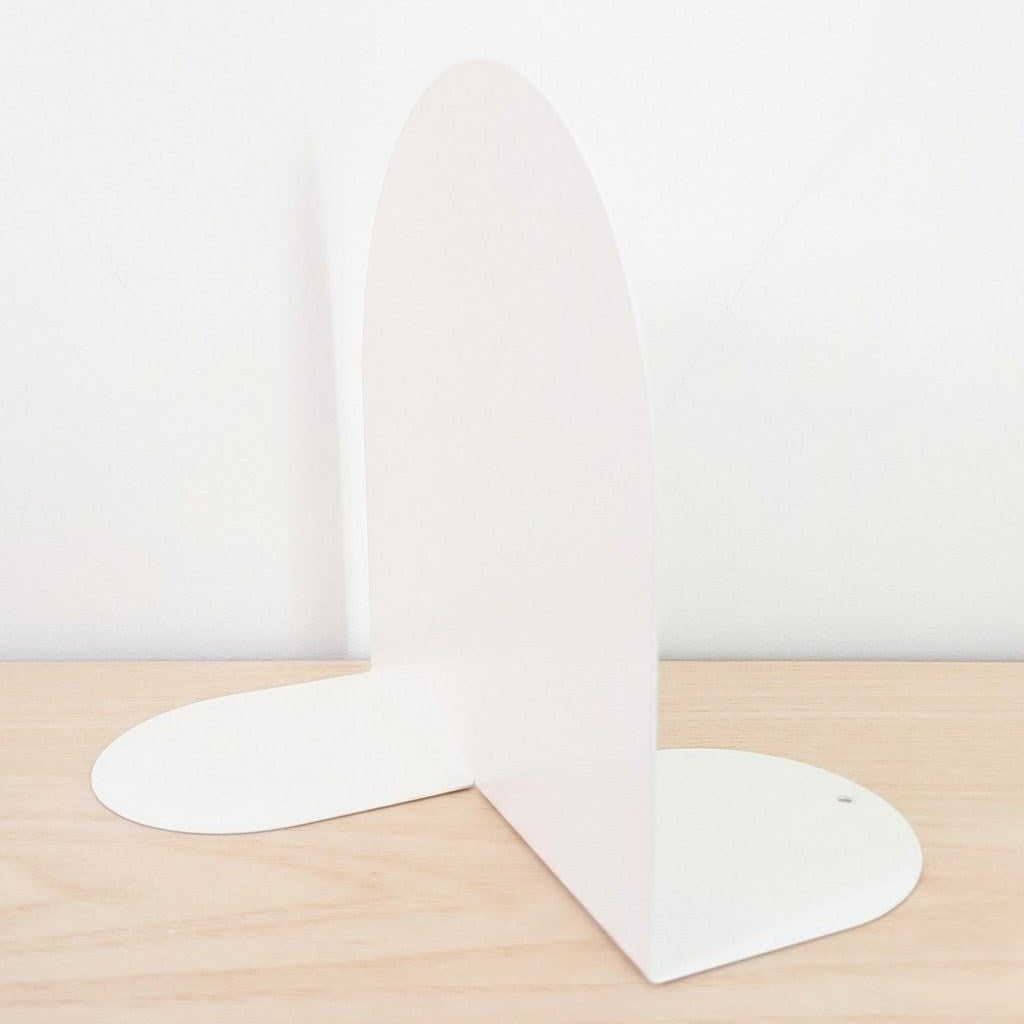 White rounded bookend