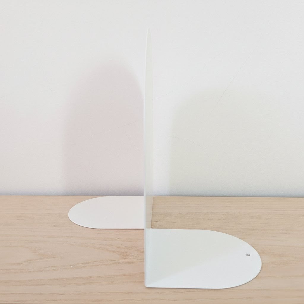 White rounded bookend
