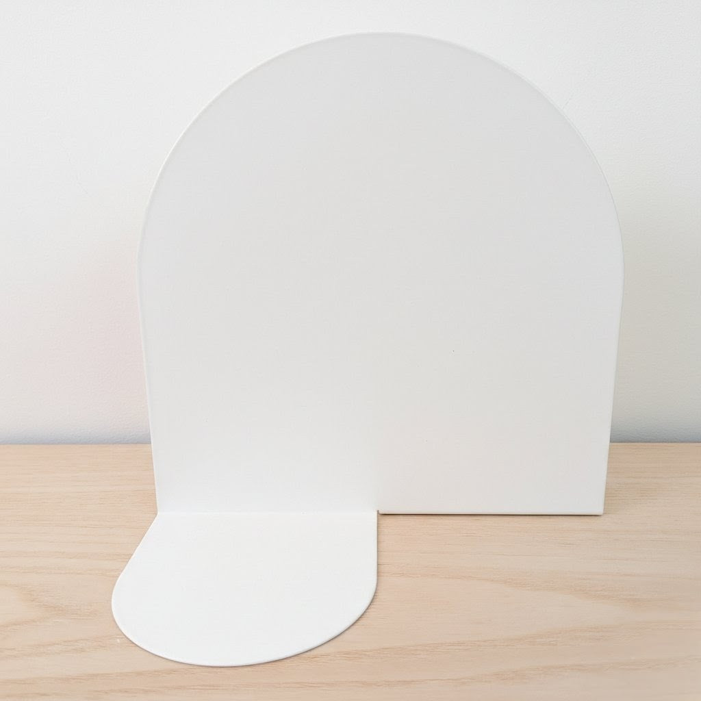 White rounded bookend