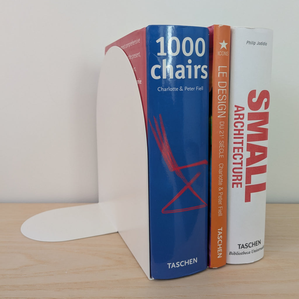 White rounded bookend