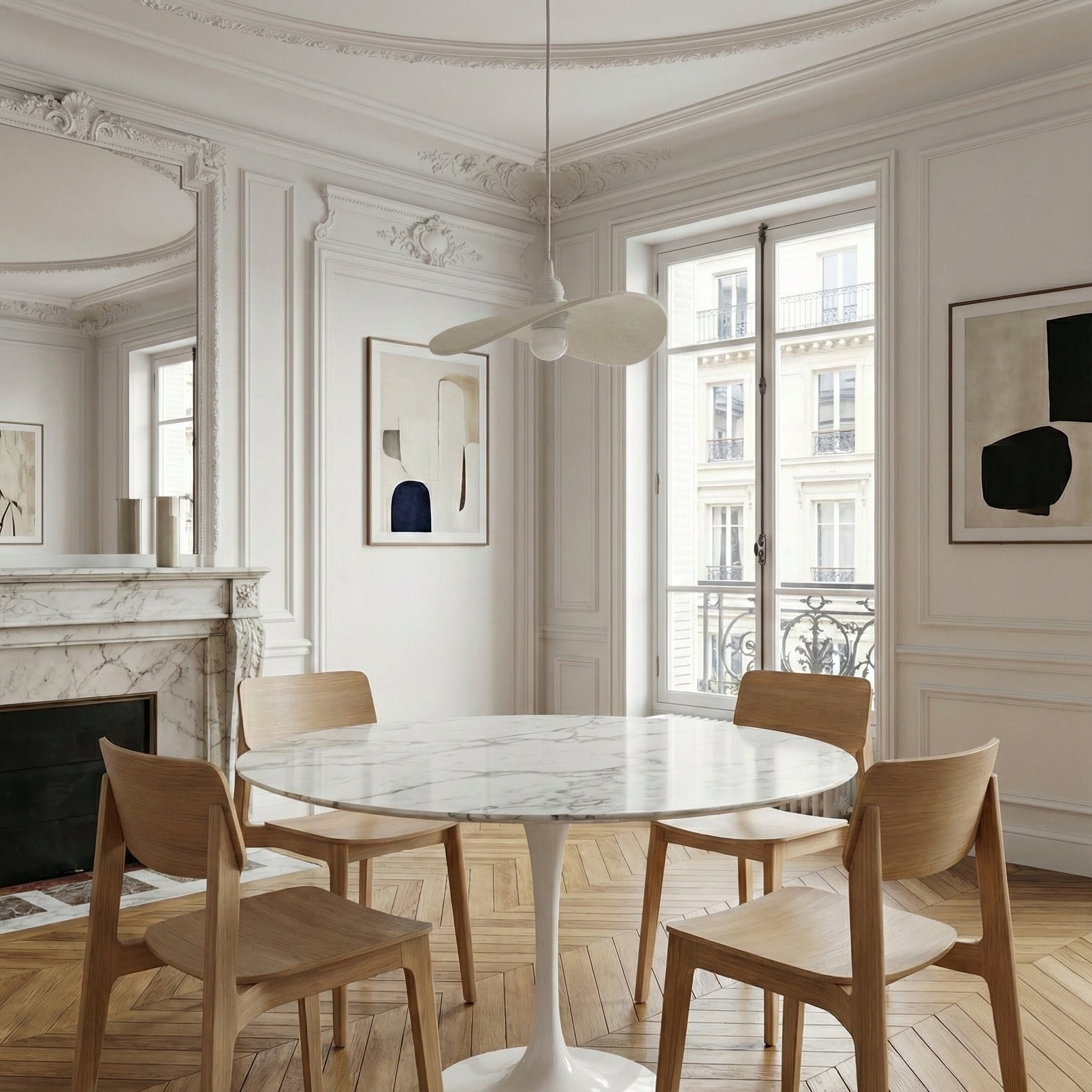 Suspension arrondie écrue