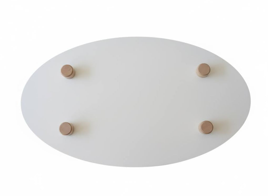 Table basse elliptique blanche