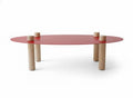 Table basse elliptique rouge
