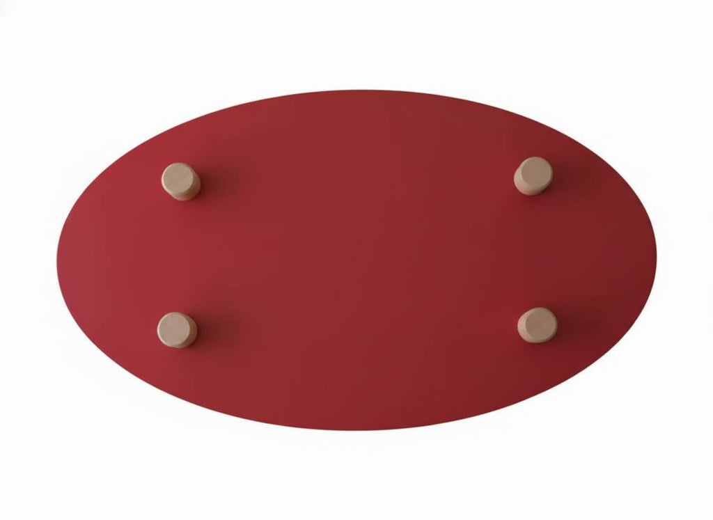 Table basse elliptique rouge
