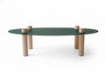 Table basse elliptique verte