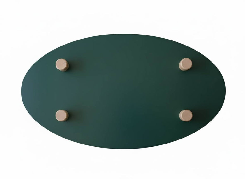 Table basse elliptique verte
