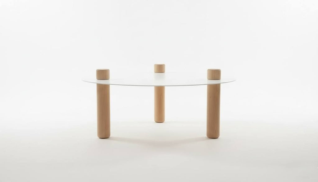 Table basse ronde blanche