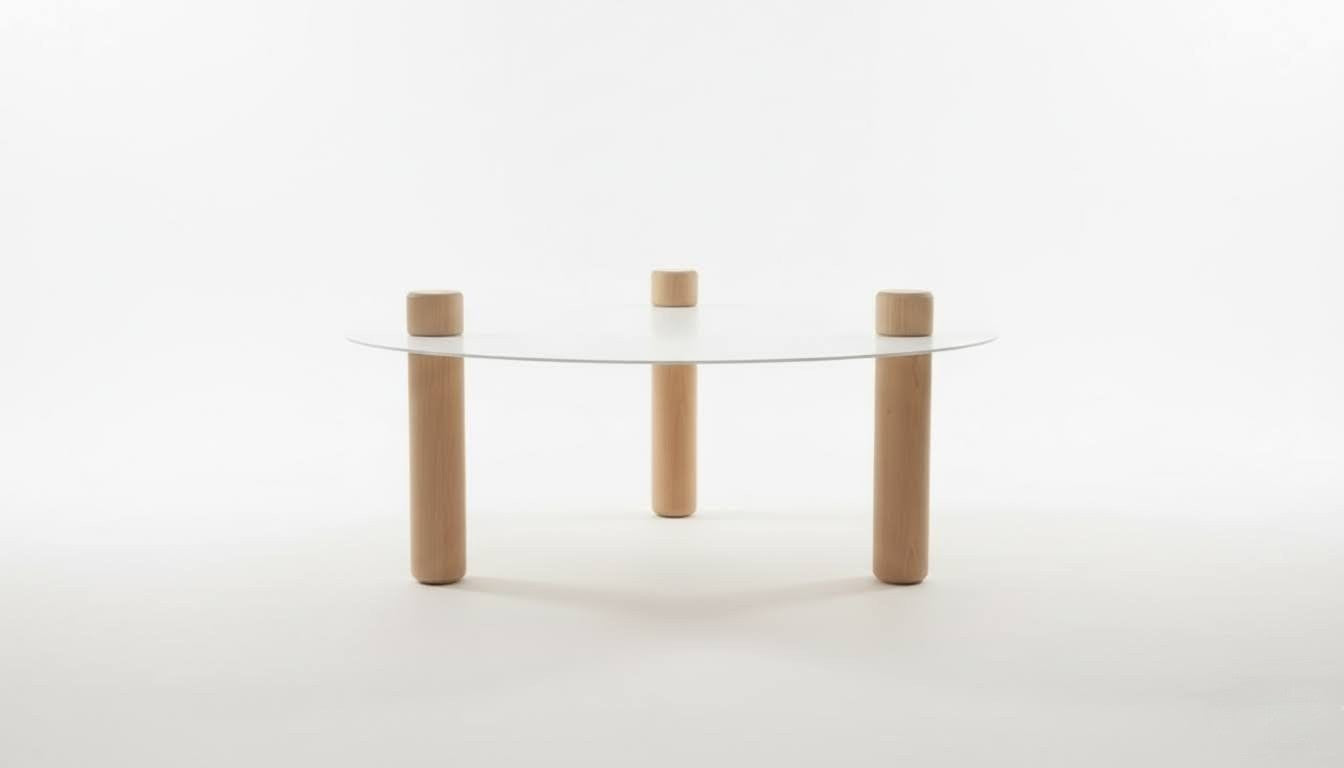 Table basse ronde blanche