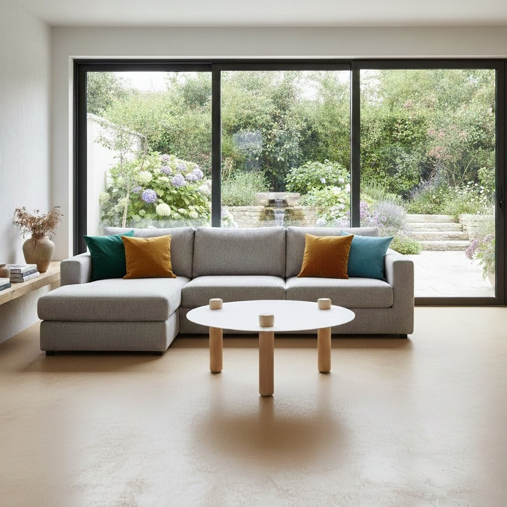 Table basse ronde blanche