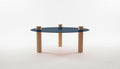 Table basse ronde bleue