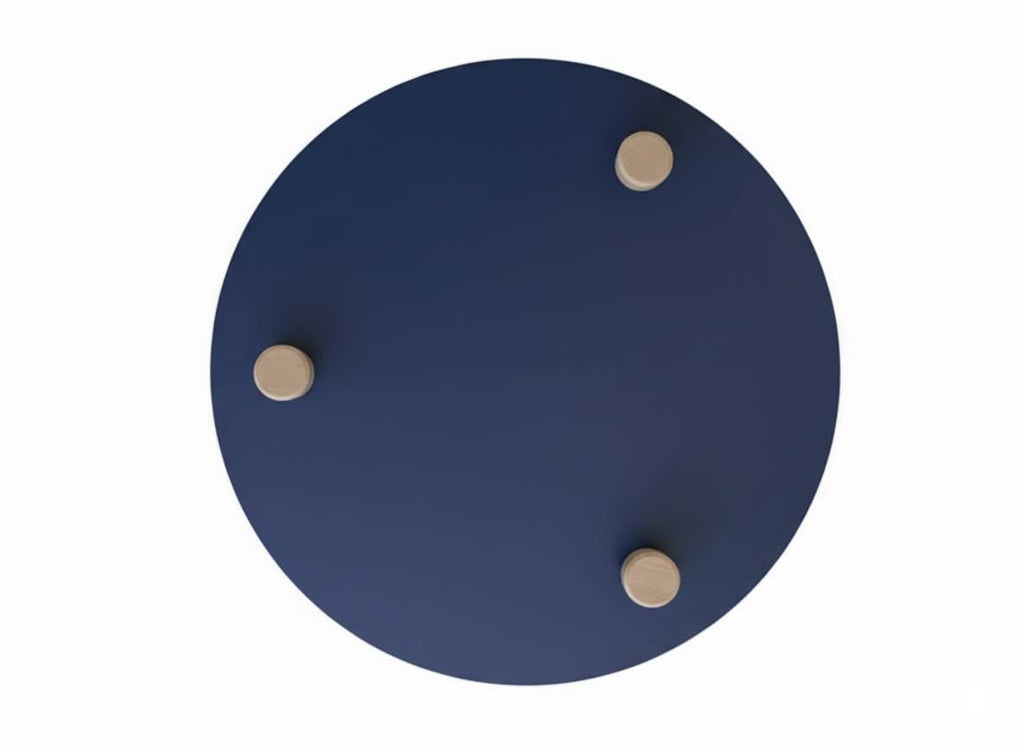 Table basse ronde bleue