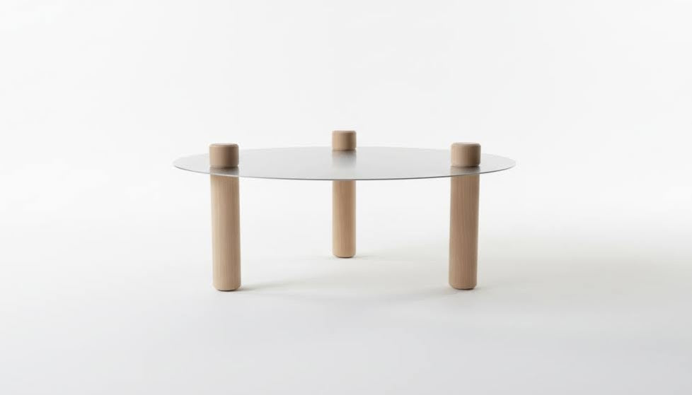 Table basse ronde inox brossé