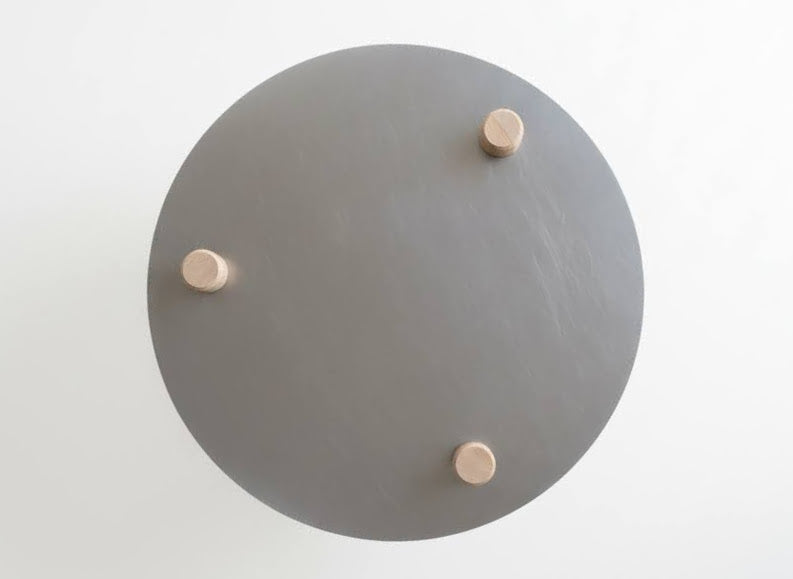 Table basse ronde inox brossé