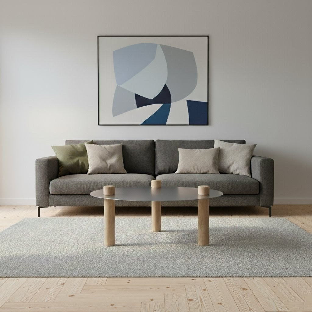 Table basse ronde inox brossé