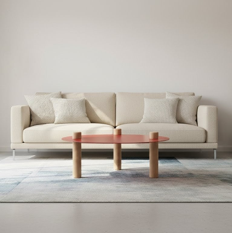 Table basse ronde rouge