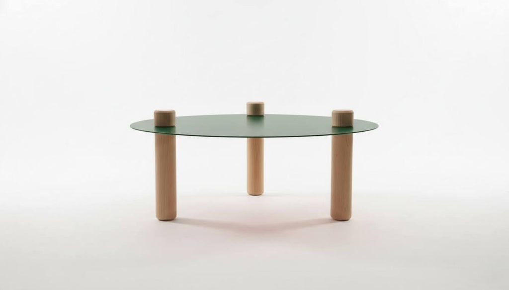 Table basse ronde verte