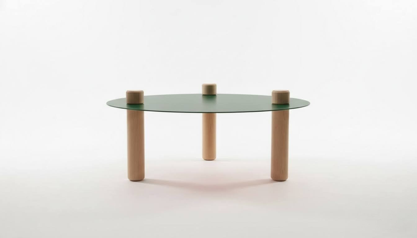 Table basse ronde verte