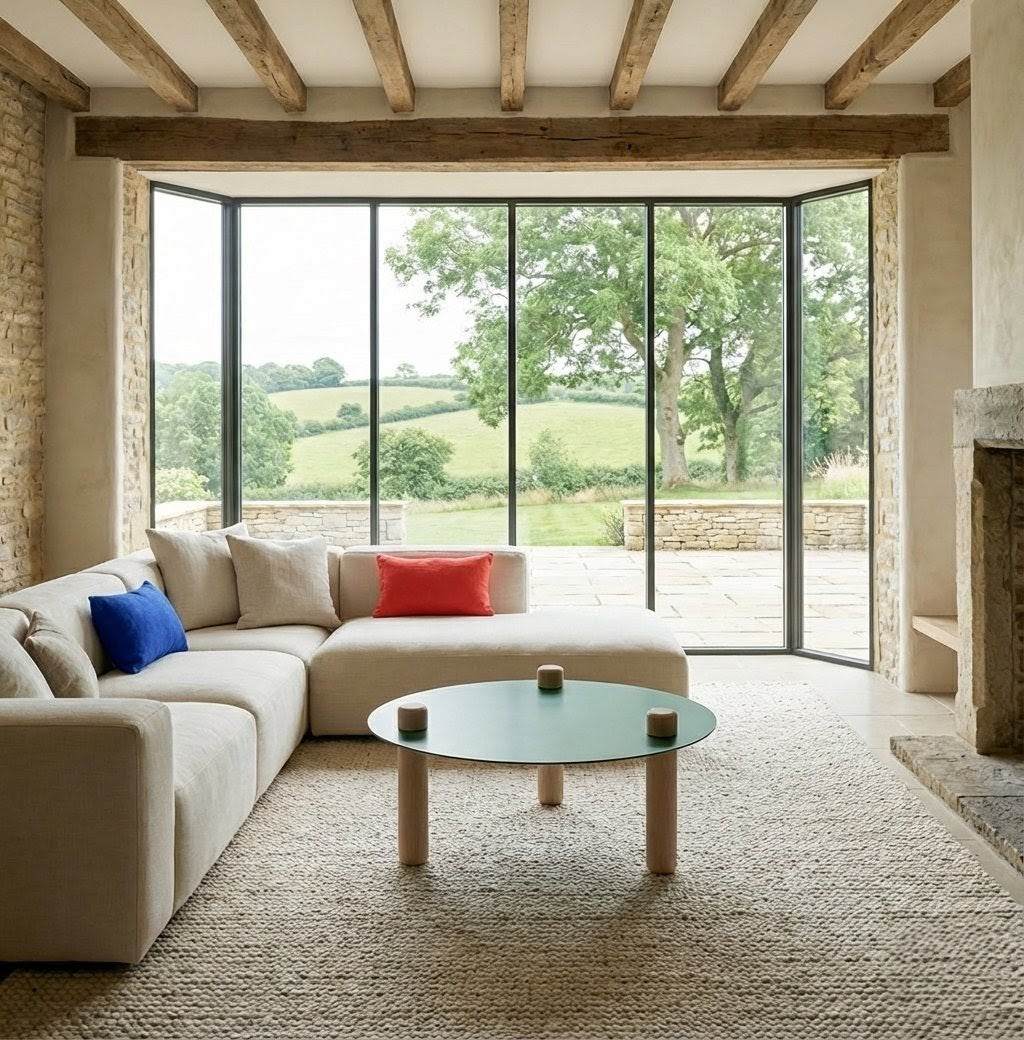 Table basse ronde verte